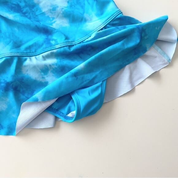 Lands' End Girl's One Piece Blue Skirt Tank Swimsuit Size 4 - Picture 3 of 4